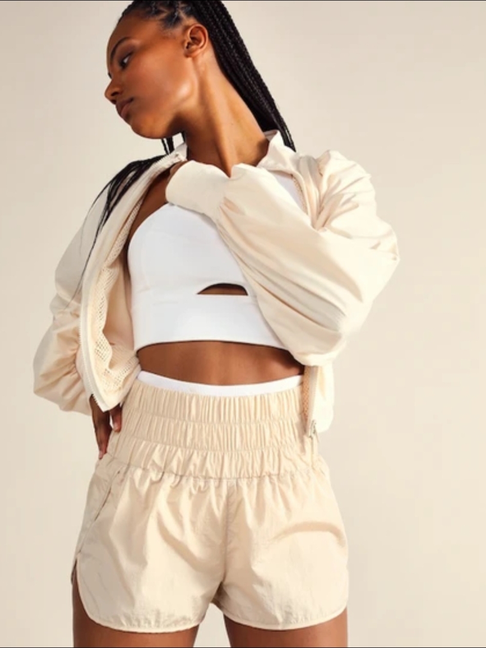 Free People Movement Tahitian Vanilla High Waist Way Home Smock Waist Shorts XS - Picture 10 of 11